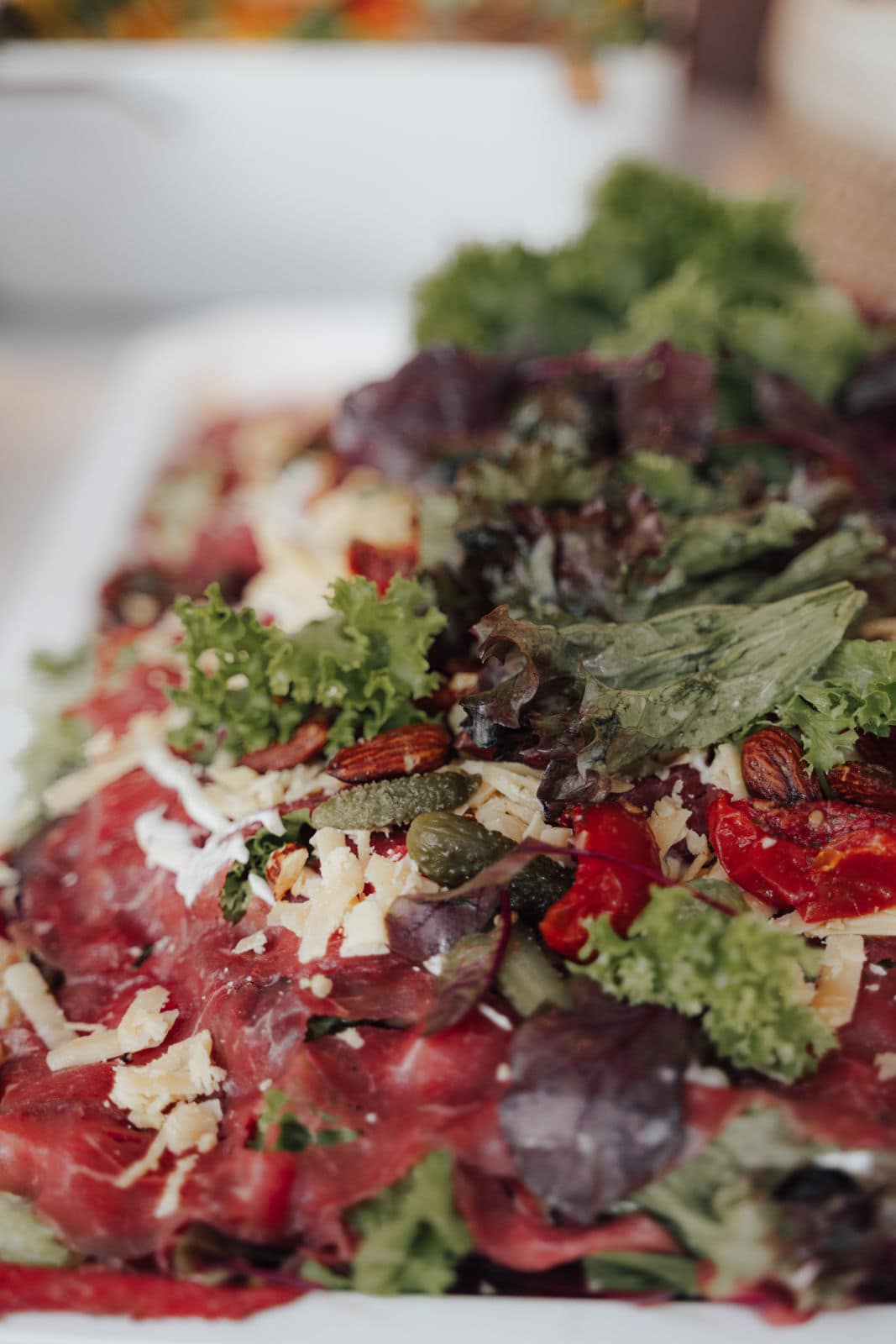 Catering bei einer Hochzeit in Holland mit frisch angerichteter Vorspeise auf der Hochzeitsfeier